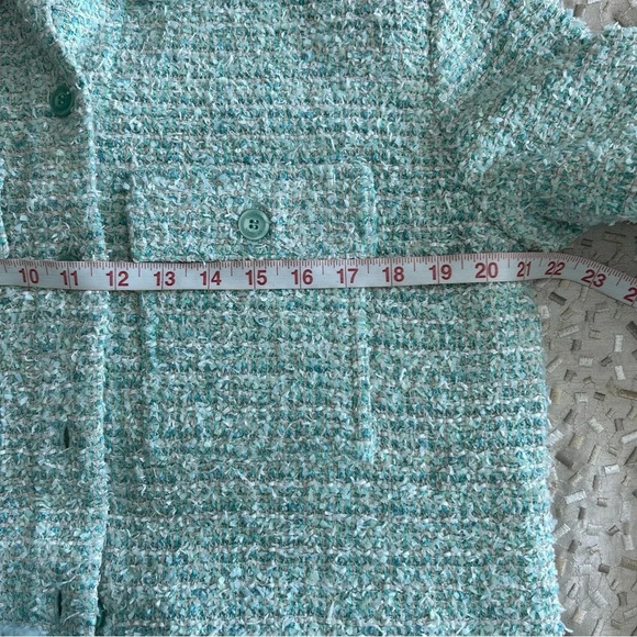 NWT $1695 St. John Eyelash Slub Tweed Knit Collar Quilted Jacket Shacket S - Picture 15 of 16